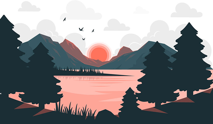 sunrise-mountain-concept-illustration وکتور طلوع