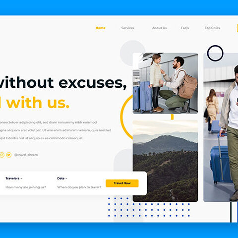 وکتور صفحه فرود مسافرت