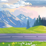 وکتور طبیعت جاده