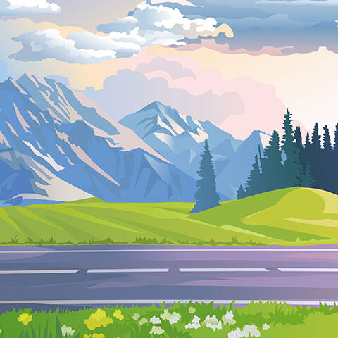 وکتور طبیعت جاده