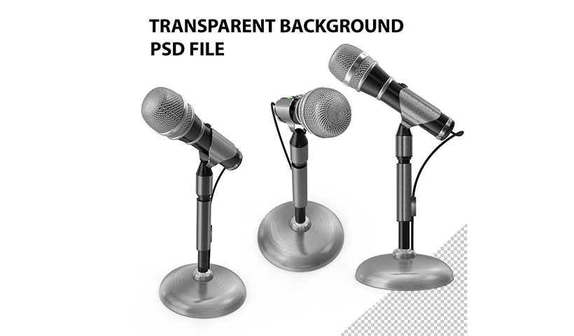 vintage-microphone فایل لایه باز مجموعه میکروفون سیمی