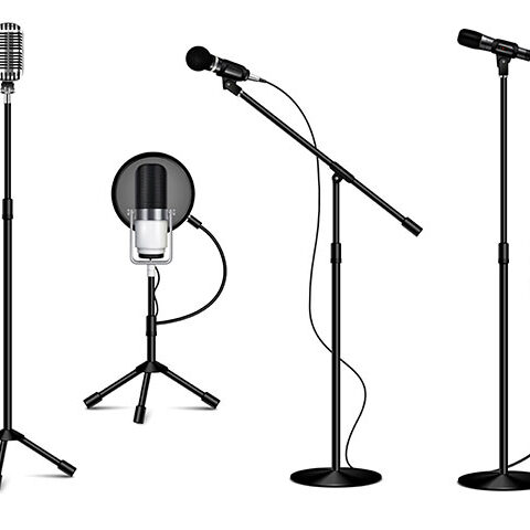 مجموعه وکتور میکروفون پایه دار