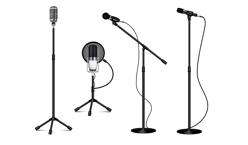 مجموعه وکتور میکروفون پایه دار