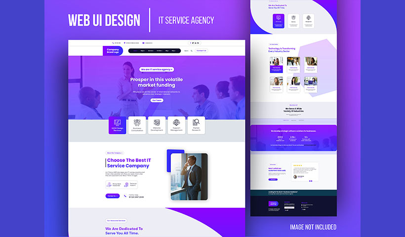 web-ui-it-service-agency فایل لایه باز صفحه فرود امتحان