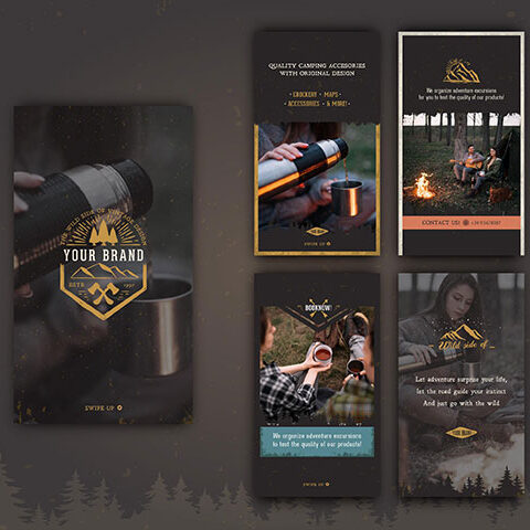 مجموعه وکتور استوری اینستاگرام مدل گردش