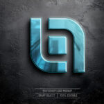 فایل لایه باز موکاپ لوگو آبی