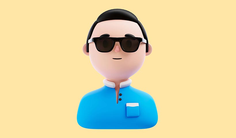 3d-illustration-person-with-sunglasses فایل لایه باز شخصیت مردانه