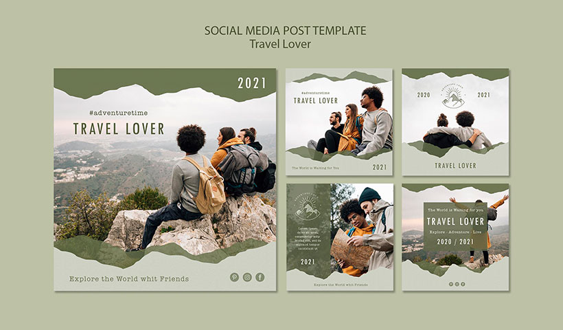 collection-instagram-posts-outdoors-traveling فایل لایه باز پست اینستاگرام مدل آرمان