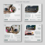 مجموعه فایل لایه باز پست اینستاگرام مدل آلفا