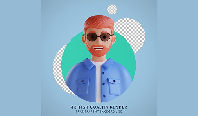cool-man-3d-cartoon-avatar-portrait فایل لایه باز شخصیت سینمایی