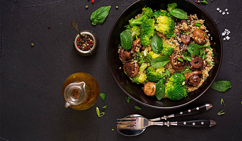 dietary_menu_healthy_vegan_salad_vegetables_broccoli_mushrooms_s عکس نعنا