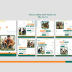 مجموعه فایل لایه باز پست اینستاگرام مدل درختکاری