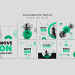 مجموعه فایل لایه باز پست اینستاگرام مدل دوچرخه سواری