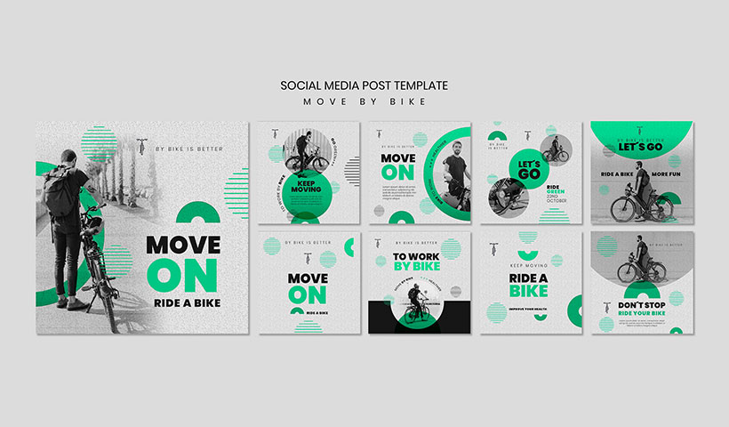 move-by-bike-social-media-post مجموعه فایل لایه باز پست اینستاگرام مدل دوچرخه سواری