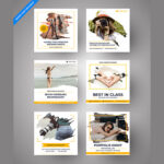 مجموعه وکتور پست اینستاگرام مدل عکاس