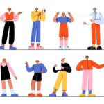 مجموعه وکتور شخصیت های رنگی