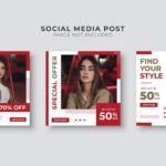 مجموعه وکتور پست اینستاگرام مدل سیما