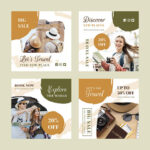 مجموعه وکتور پست اینستاگرام مدل هما