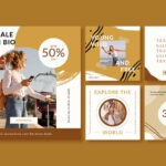 مجموعه وکتور پست اینستاگرام مدل مرجان