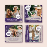 مجموعه وکتور پست اینستاگرام مدل بروشور