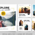 مجموعه وکتور پست اینستاگرام مدل آفتاب