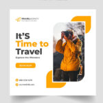 وکتور پست اینستاگرام مدل نارنجی